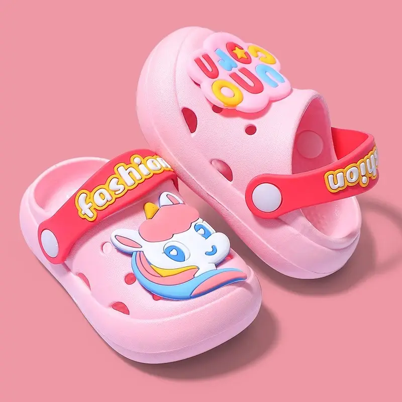 Jing Qi Strawberry Cat Pink Sandals for Girls Boys
