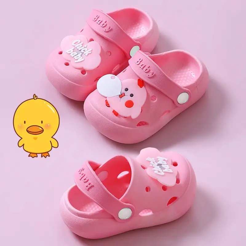 Jing Qi Strawberry Cat Pink Sandals for Girls Boys