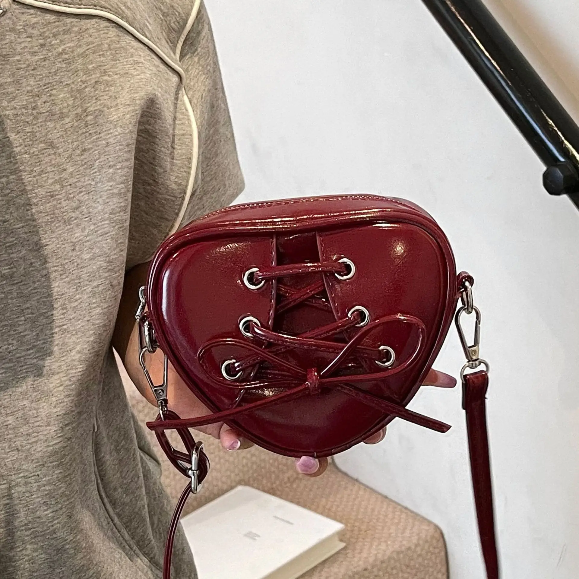 Heart Shaped Red Crossbody Bag for Women - Image 7