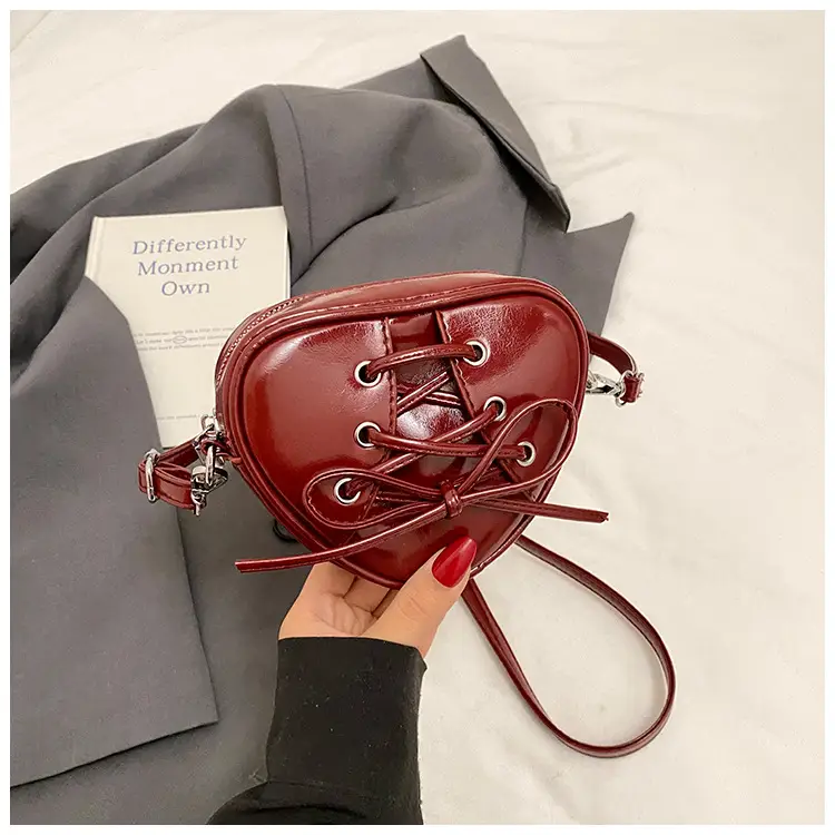 Heart Shaped Red Crossbody Bag for Women - Image 6