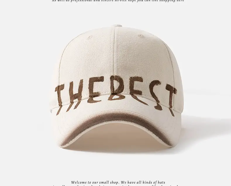 American-style Retro Letter Gray Baseball Cap Women's Wide Brim Big Face Small Cap All-match Big Head Hat — feature 15