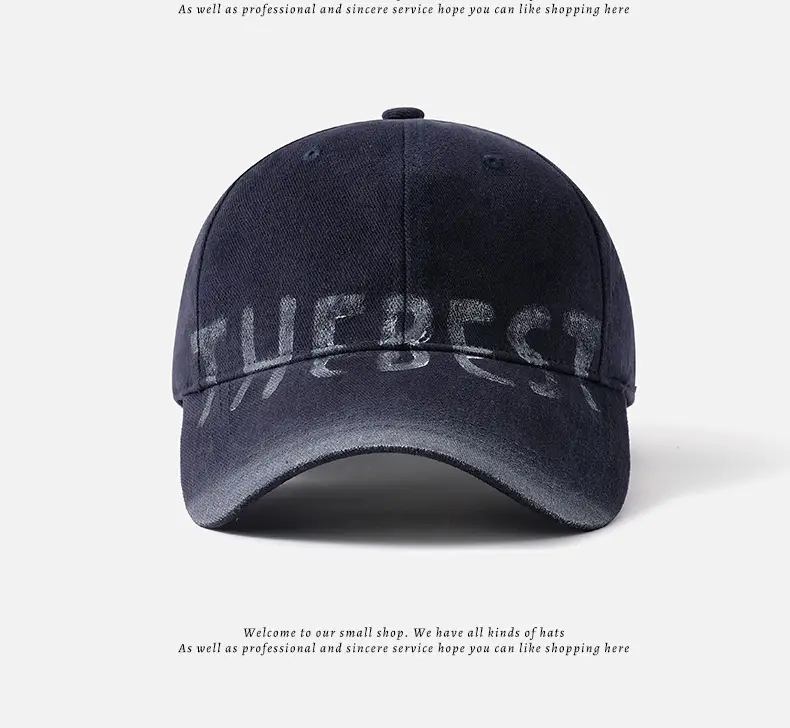 American-style Retro Letter Gray Baseball Cap Women's Wide Brim Big Face Small Cap All-match Big Head Hat — feature 17