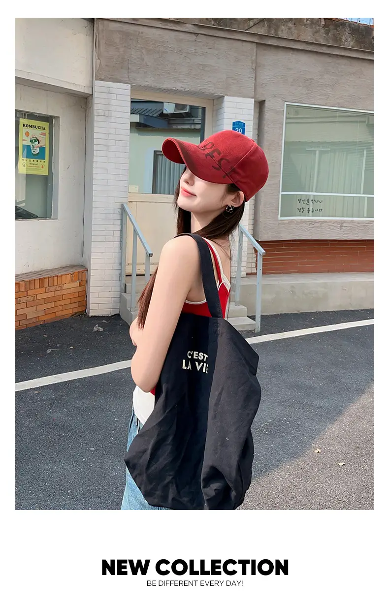 American-style Retro Letter Gray Baseball Cap Women's Wide Brim Big Face Small Cap All-match Big Head Hat — feature 7