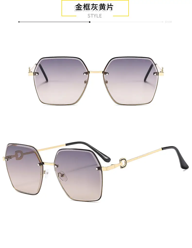 Women Cut Edge Sunglasses UV Protection Frameless Design — feature 10