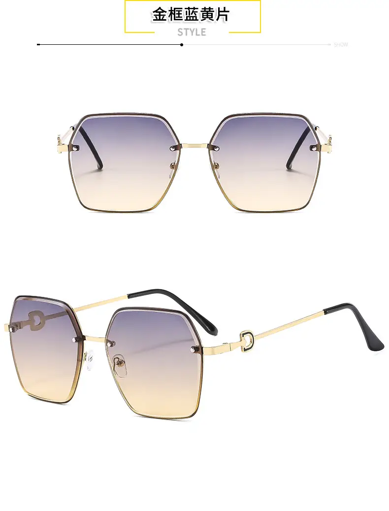 Women Cut Edge Sunglasses UV Protection Frameless Design — feature 11