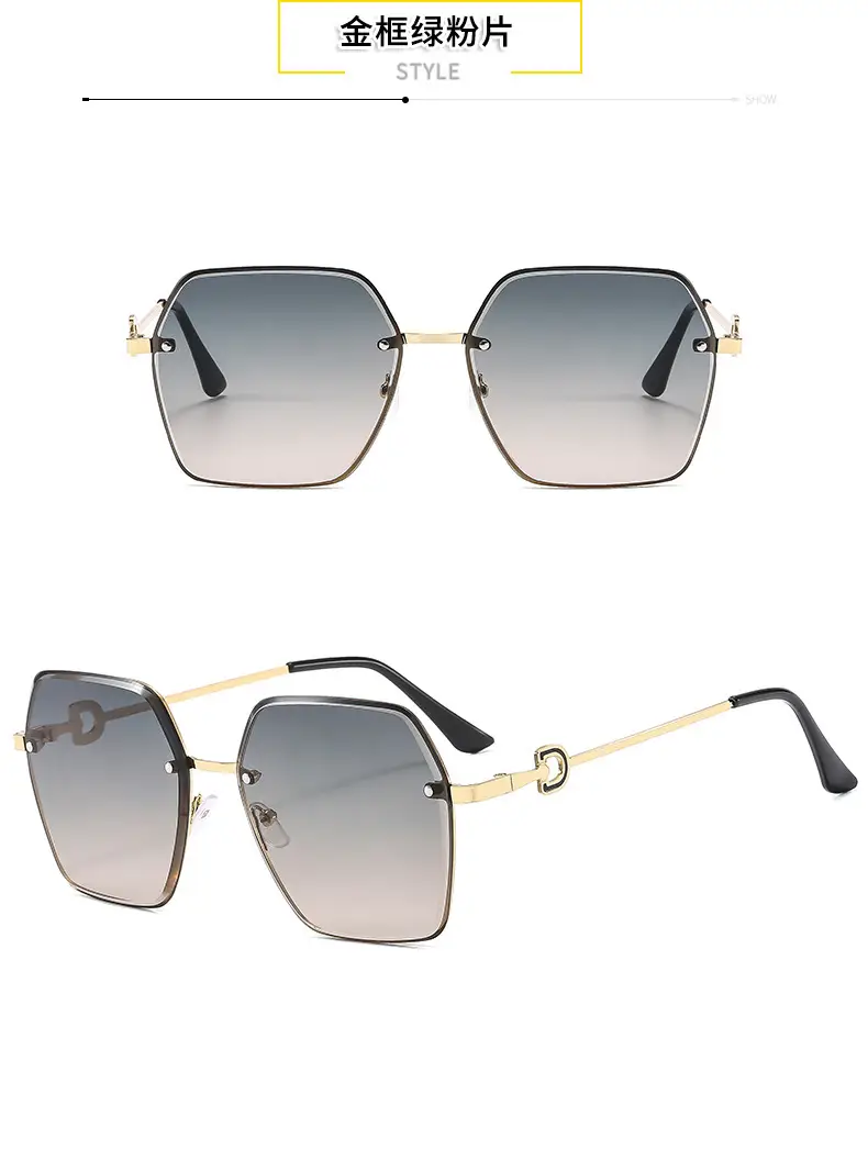 Women Cut Edge Sunglasses UV Protection Frameless Design — feature 12