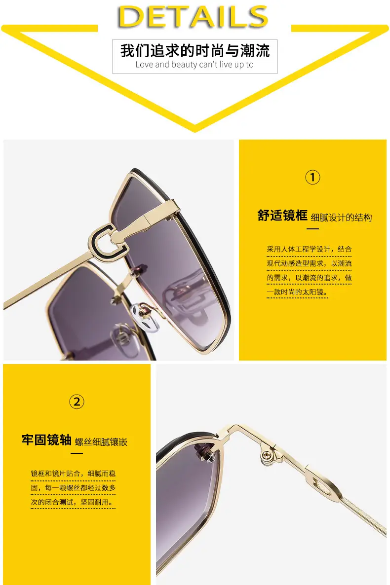 Women Cut Edge Sunglasses UV Protection Frameless Design — feature 13