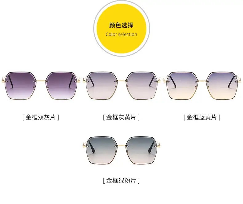 Women Cut Edge Sunglasses UV Protection Frameless Design — feature 8