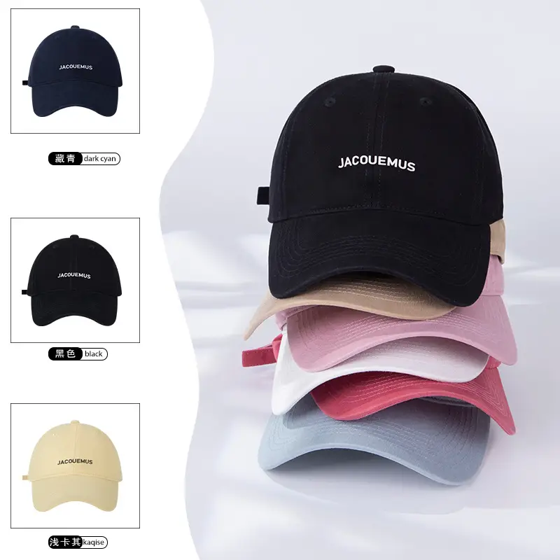 Navy Blue Soft Top Cap Women Summer Korean Style Baseball Cap - Image 12