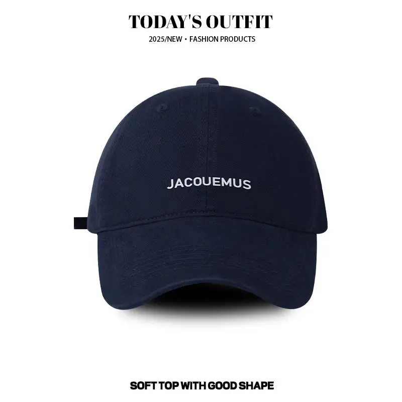 Navy Blue Soft Top Cap Women Summer Korean Style Baseball Cap - Image 4