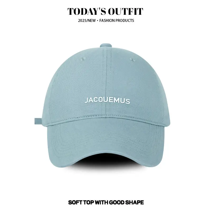 Navy Blue Soft Top Cap Women Summer Korean Style Baseball Cap - Image 8