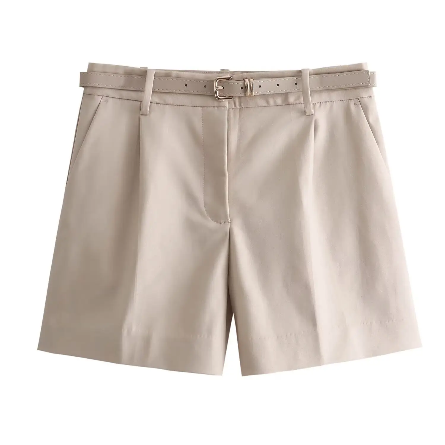 Women's Beige Belted Shorts 2025 Summer Casual - Image 10