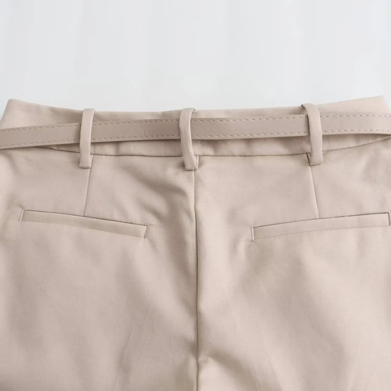Women's Beige Belted Shorts 2025 Summer Casual — feature 17