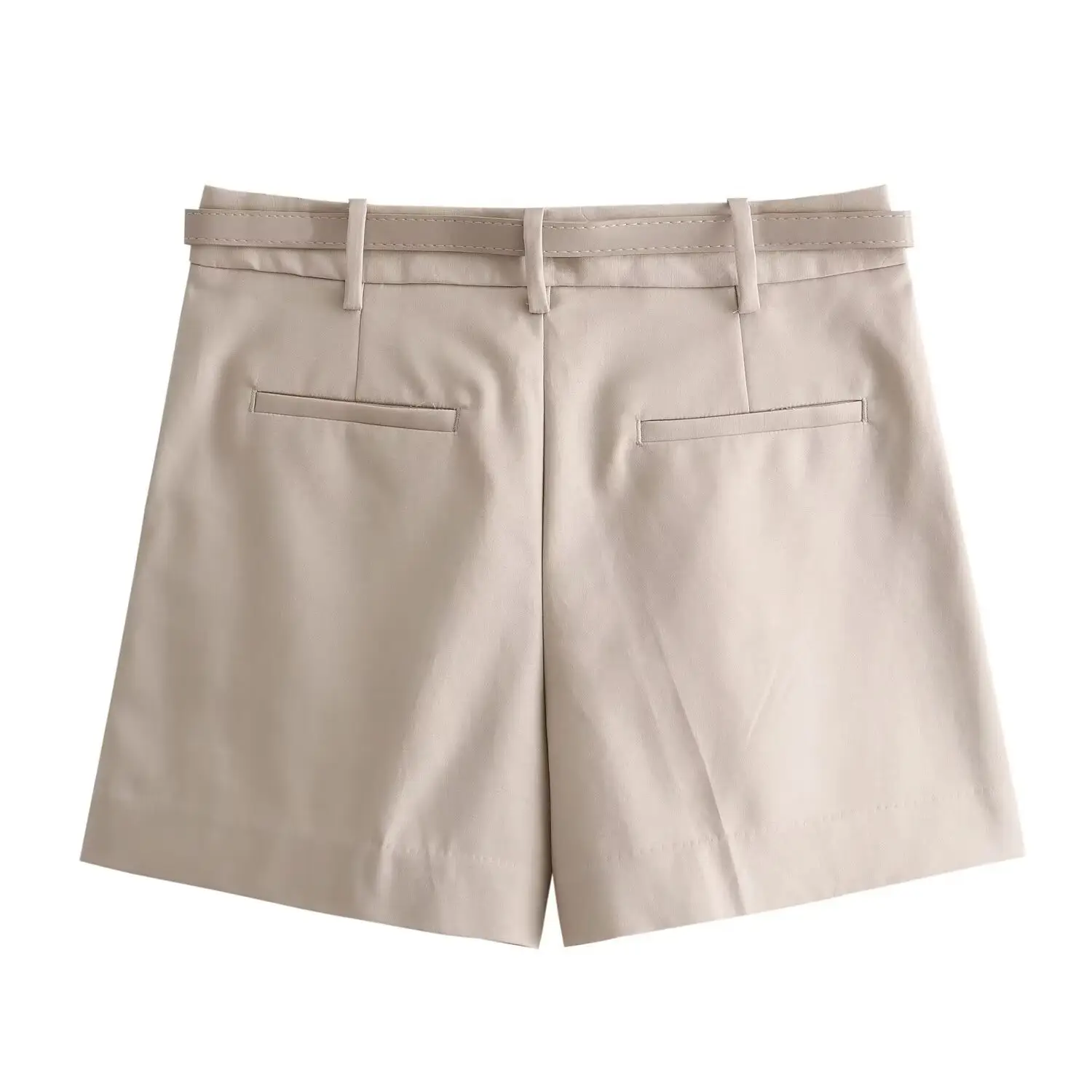 Women's Beige Belted Shorts 2025 Summer Casual — feature 18