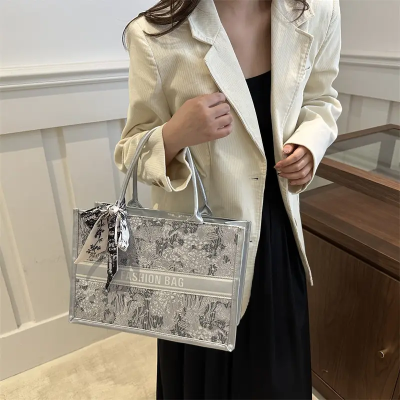 Pink Silk Bow Shoulder Bag for Women - Image 7
