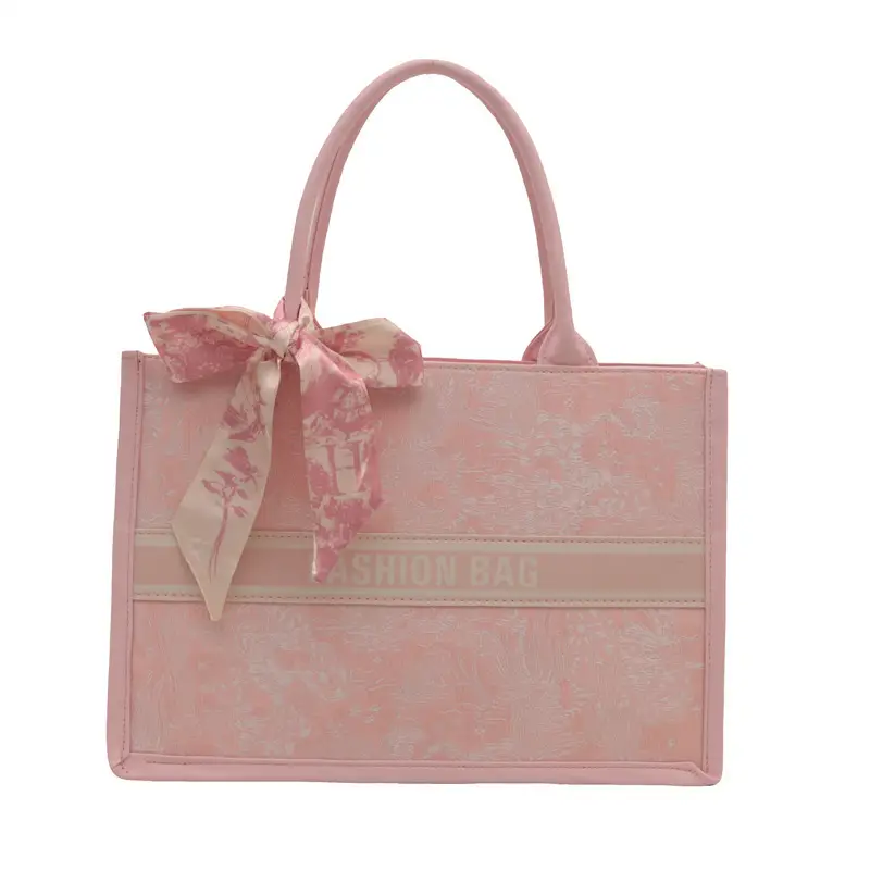 Pink Silk Bow Shoulder Bag for Women - Image 9