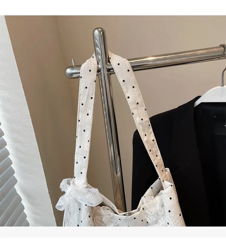 Women's Lace Shoulder Bag with Polka Dot Design — feature 35