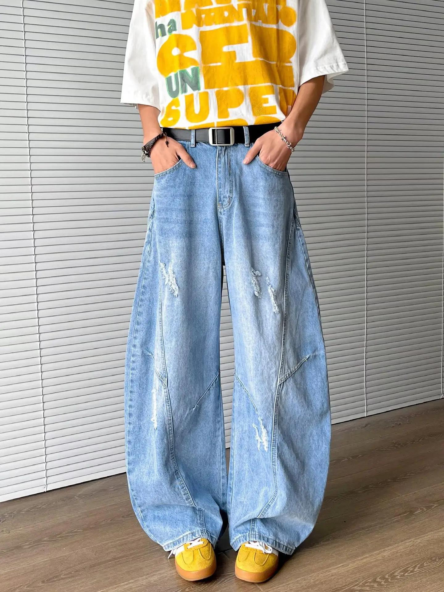 Wide Leg Jeans Dark Blue 2025 Autumn New