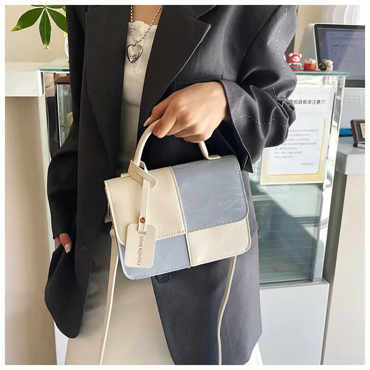 Korean Style Pink White Spliced Shoulder Bag 2025 — feature 13