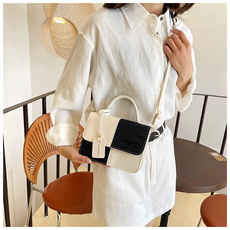 Korean Style Pink White Spliced Shoulder Bag 2025 — feature 15