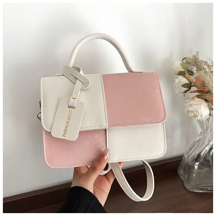 Korean Style Pink White Spliced Shoulder Bag 2025 — feature 20