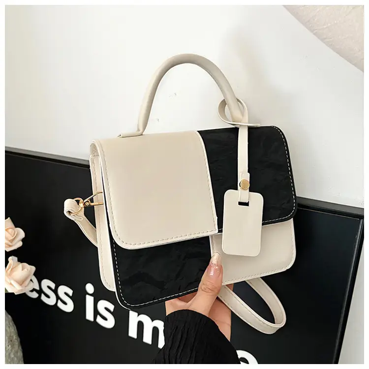 Korean Style Pink White Spliced Shoulder Bag 2025 — feature 23