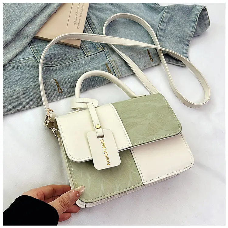 Korean Style Pink White Spliced Shoulder Bag 2025 — feature 24