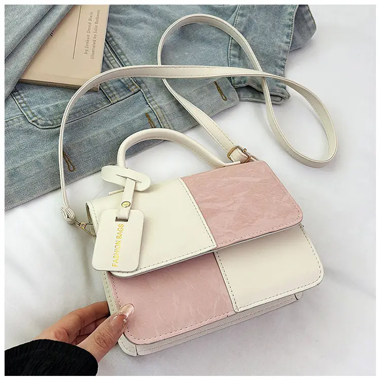 Korean Style Pink White Spliced Shoulder Bag 2025 — feature 25
