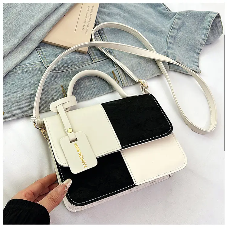 Korean Style Pink White Spliced Shoulder Bag 2025 — feature 26