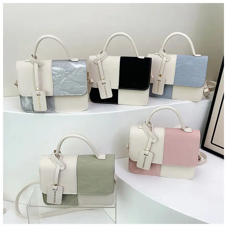 Korean Style Pink White Spliced Shoulder Bag 2025 — feature 30