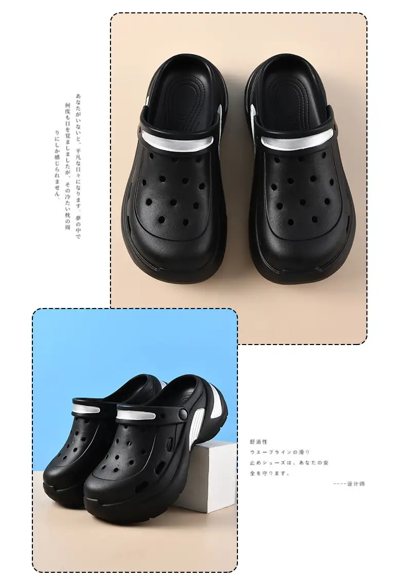 Tide Cool Sports Style Thick Bottom Cave Shoes Women's Summer Outdoor Couple Fashion Two-Wear 6CM Thick Bottom Sandals for Men and Women — feature 16