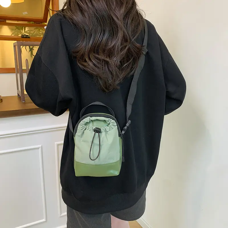 Orange Drawstring Shoulder Bag for Women - Image 7