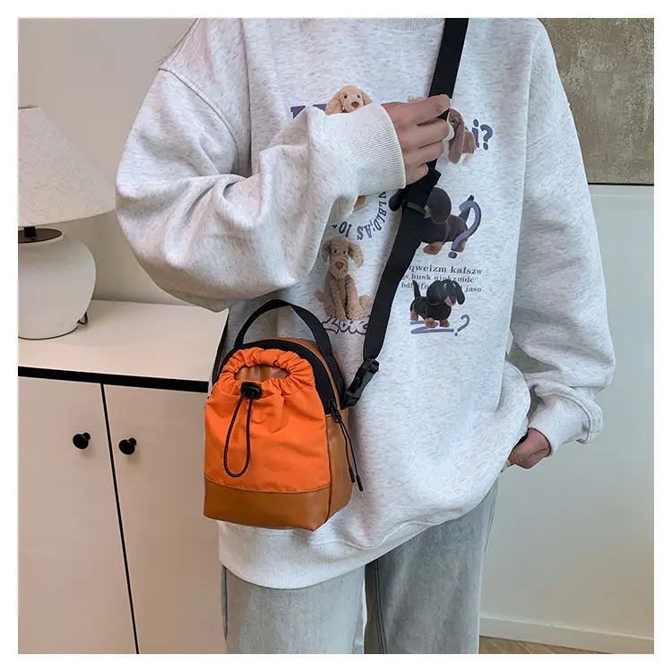 Orange Drawstring Shoulder Bag for Women — feature 21