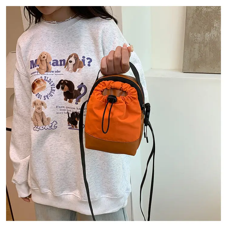 Orange Drawstring Shoulder Bag for Women — feature 23