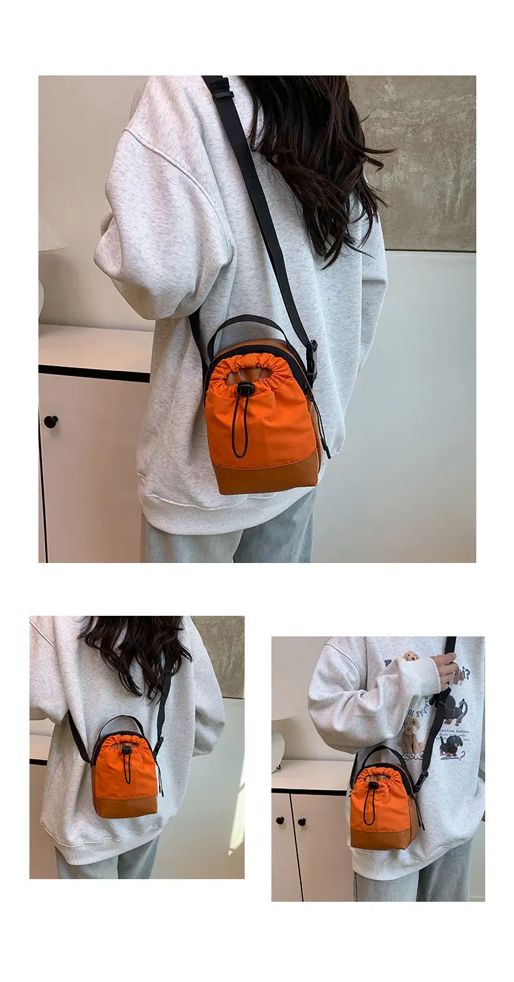 Orange Drawstring Shoulder Bag for Women — feature 27