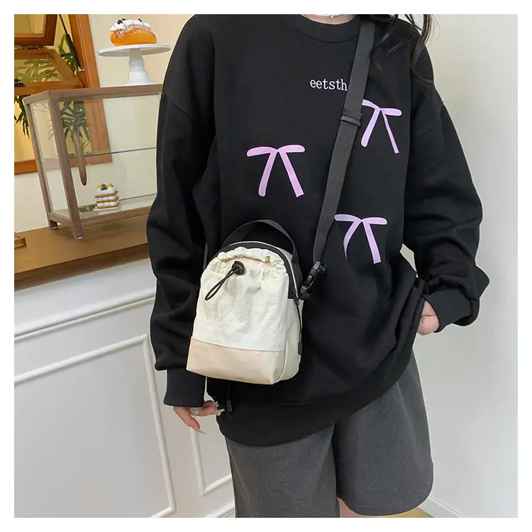 Orange Drawstring Shoulder Bag for Women — feature 9