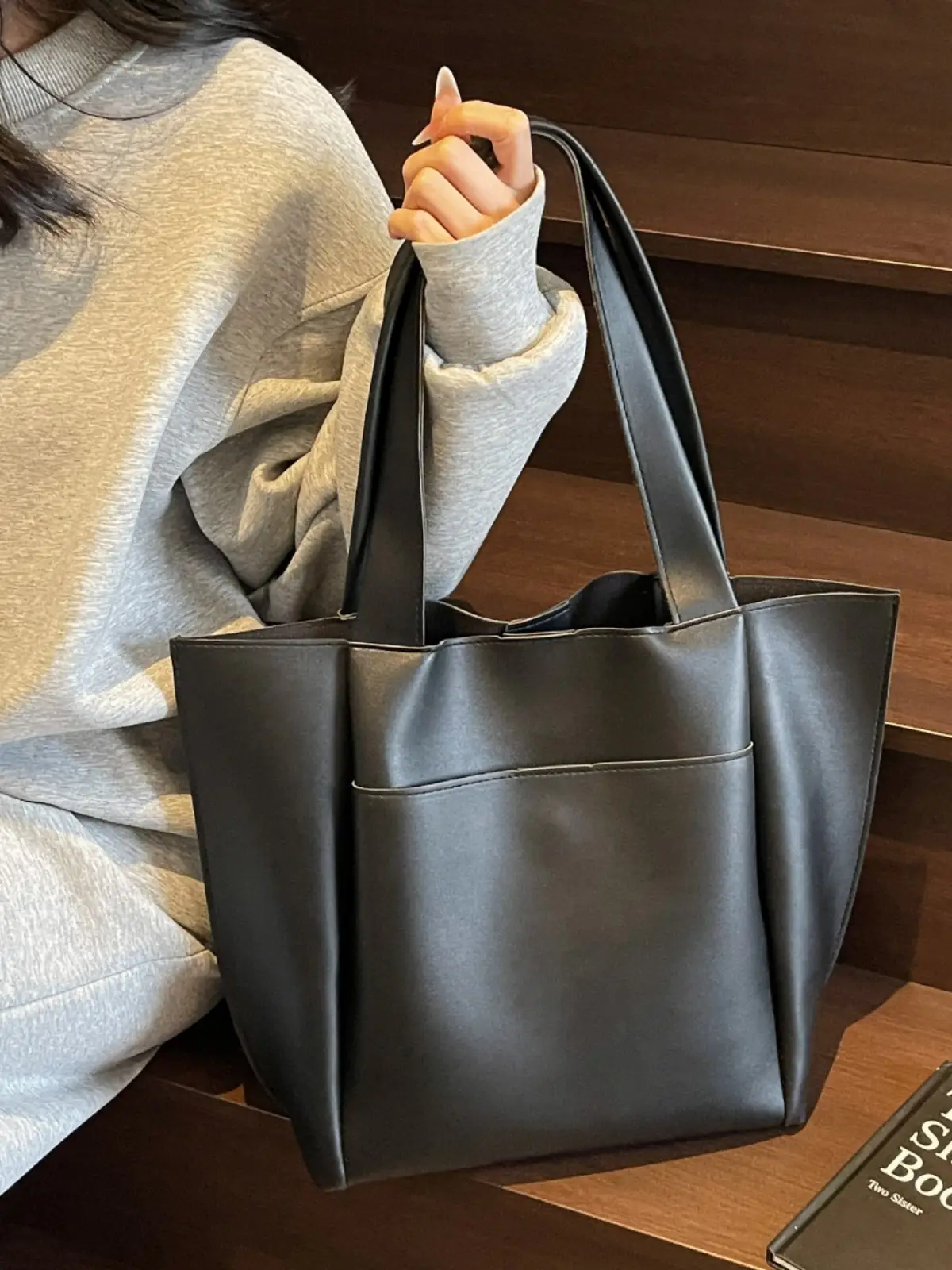 Beige Retro Tote Bag Large Capacity 2025
