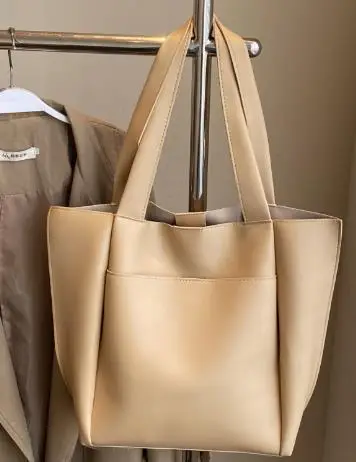 Beige Retro Tote Bag Large Capacity 2025