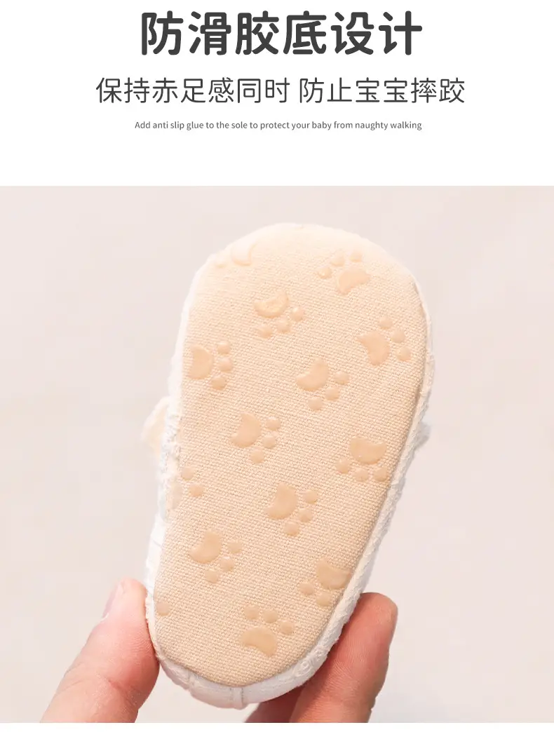 Spring and Autumn New Baby Toddler Shoes Baby Non-slip Floor Shoes Soft Sole 6-12 Cloth Sole Plain Lace Strap Children's Shoes — feature 24