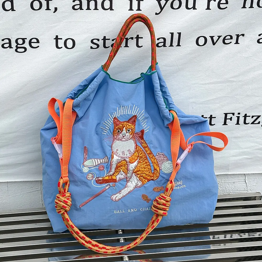 Women Embroidered Canvas Shoulder Bag with Crossbody Strap - Image 57