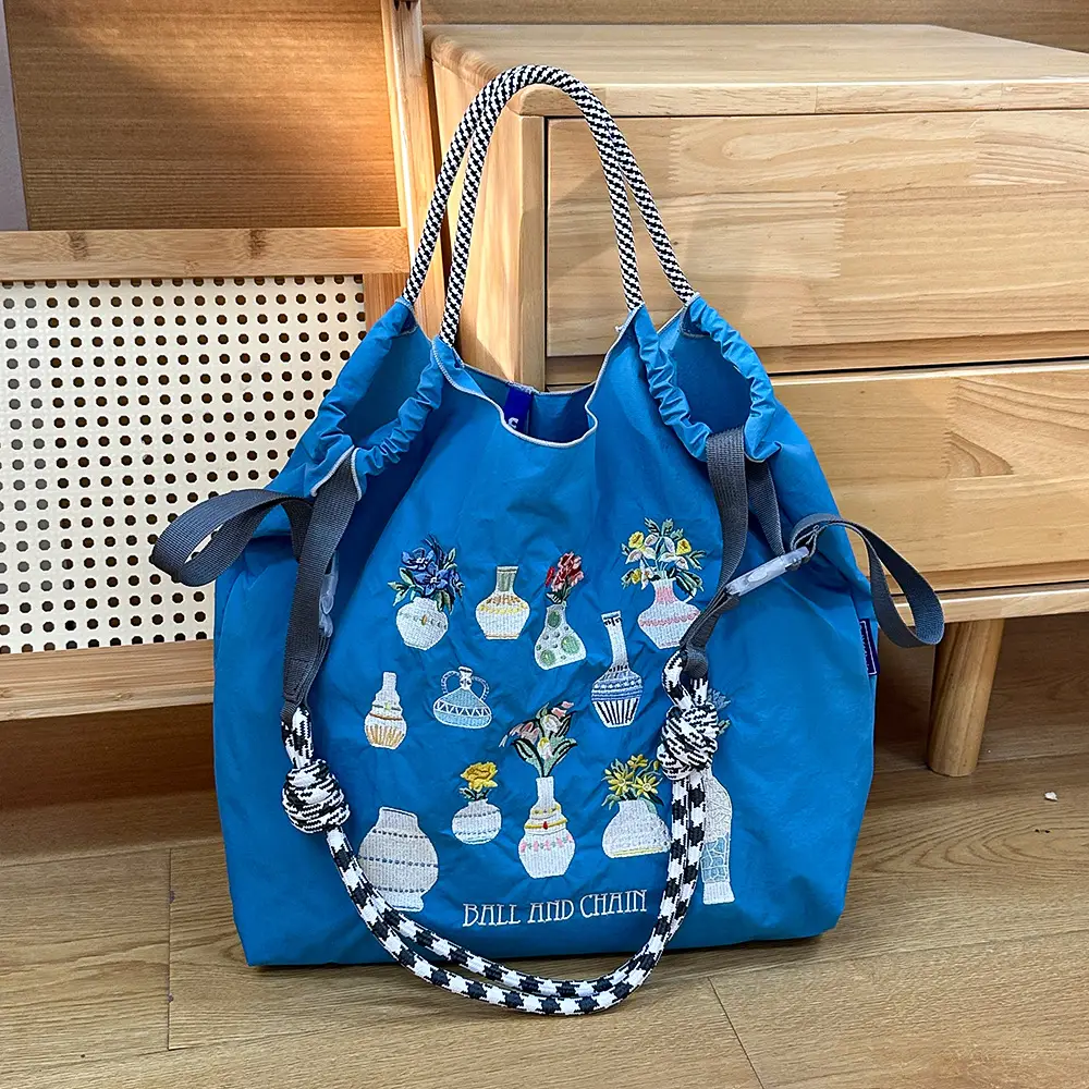 Women Embroidered Canvas Shoulder Bag with Crossbody Strap - Image 59