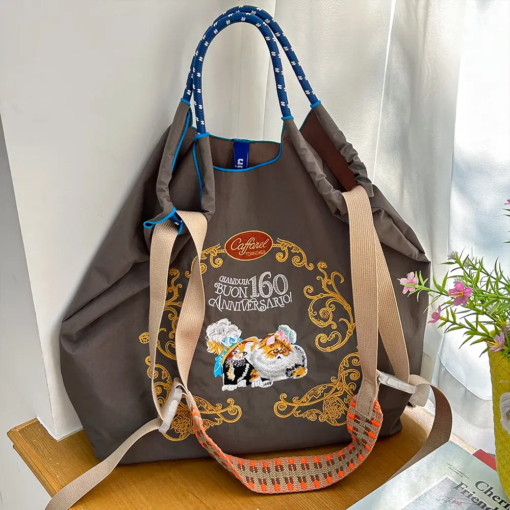 Women Embroidered Canvas Shoulder Bag with Crossbody Strap — feature 16