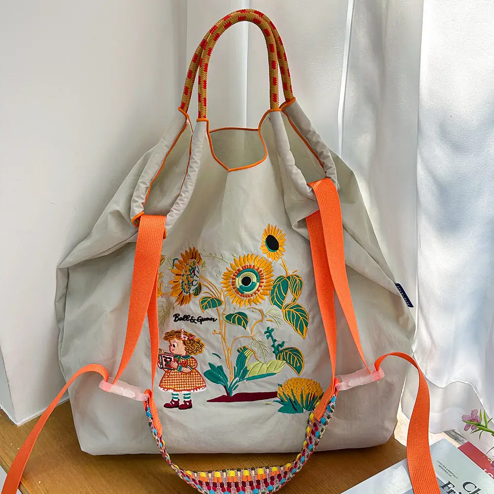 Women Embroidered Canvas Shoulder Bag with Crossbody Strap — feature 19