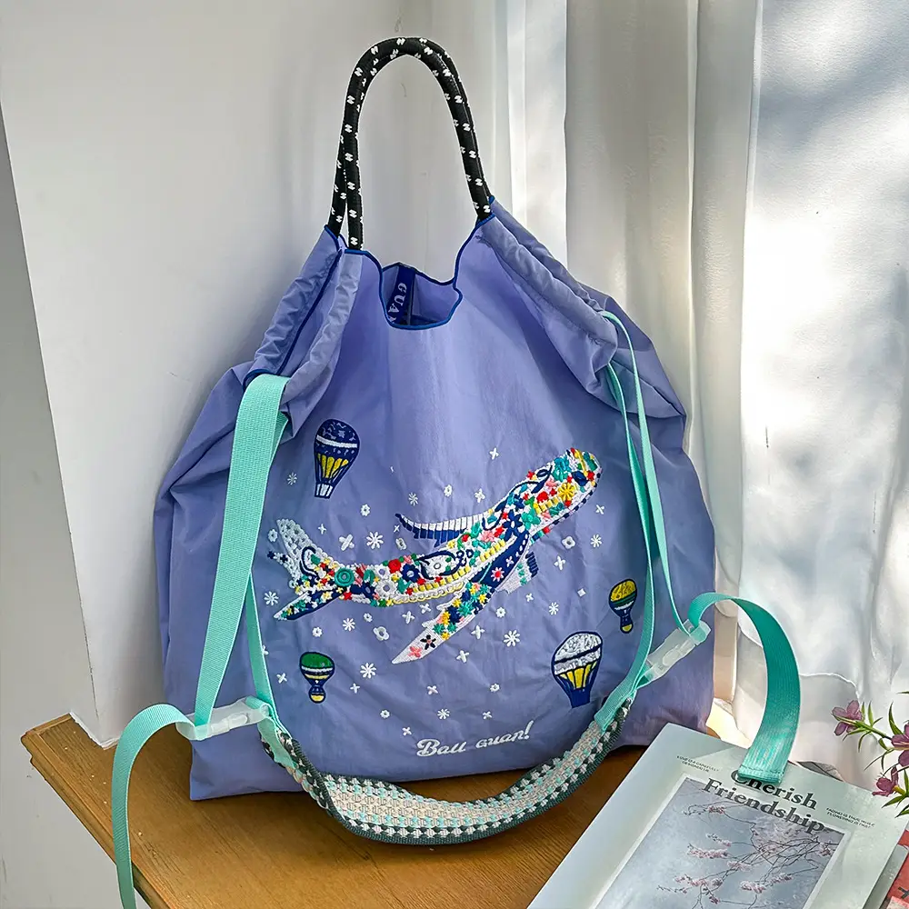 Women Embroidered Canvas Shoulder Bag with Crossbody Strap — feature 21