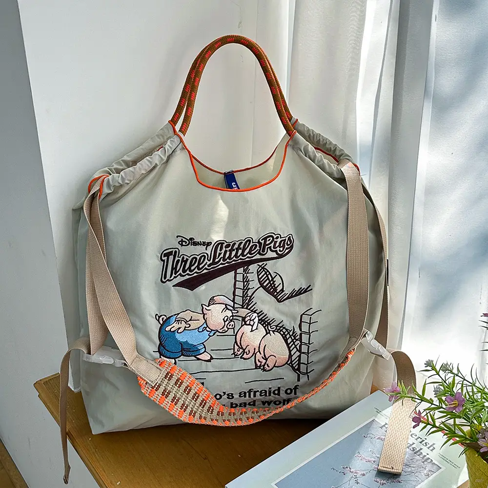 Women Embroidered Canvas Shoulder Bag with Crossbody Strap — feature 25