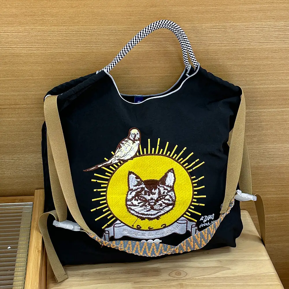 Women Embroidered Canvas Shoulder Bag with Crossbody Strap — feature 27