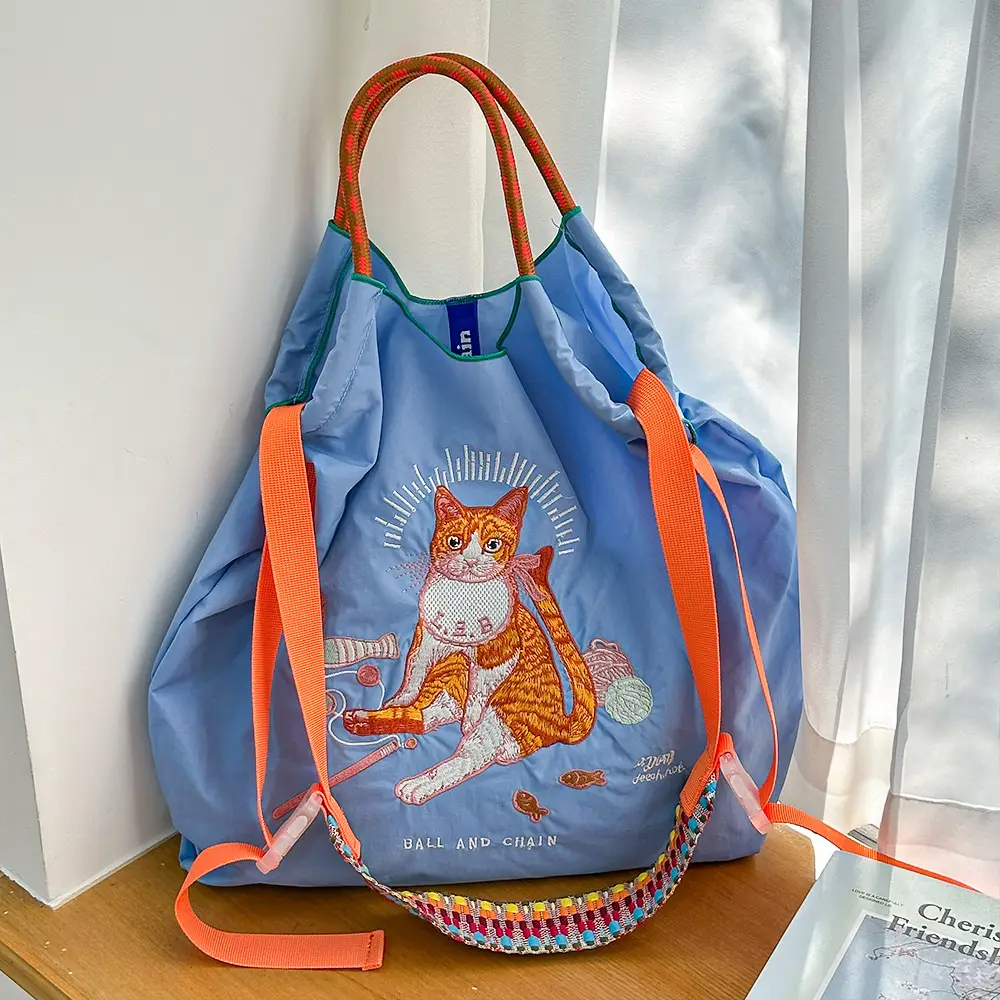 Women Embroidered Canvas Shoulder Bag with Crossbody Strap — feature 34
