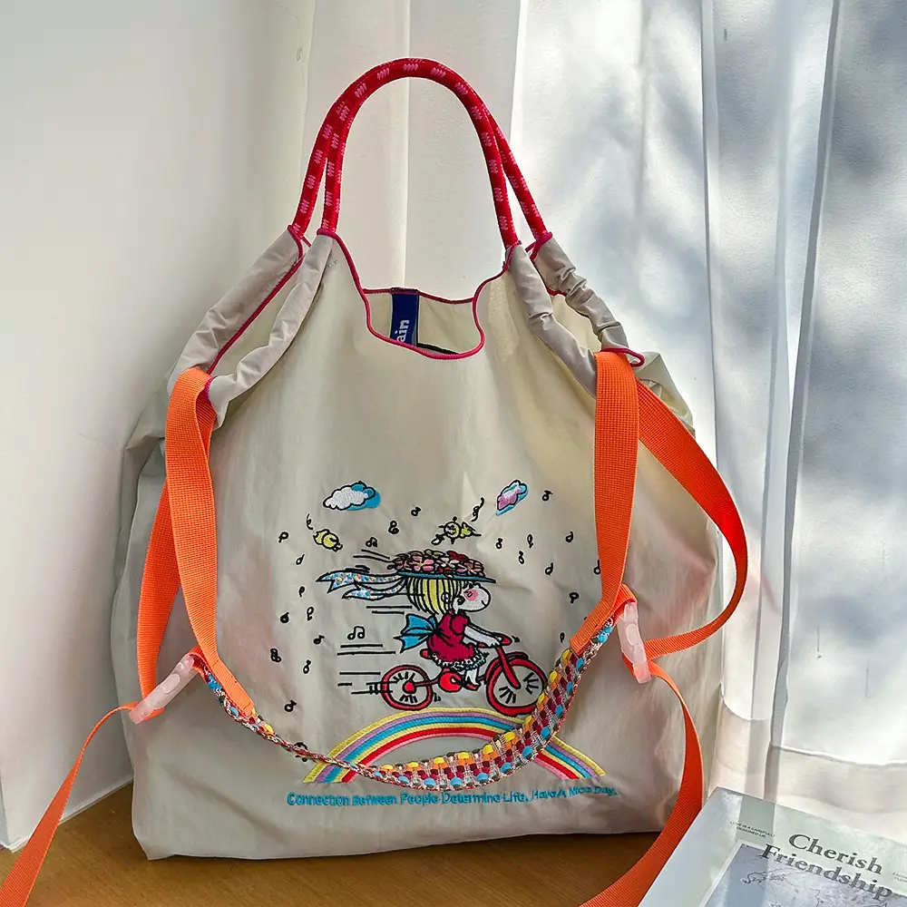 Women Embroidered Canvas Shoulder Bag with Crossbody Strap — feature 35