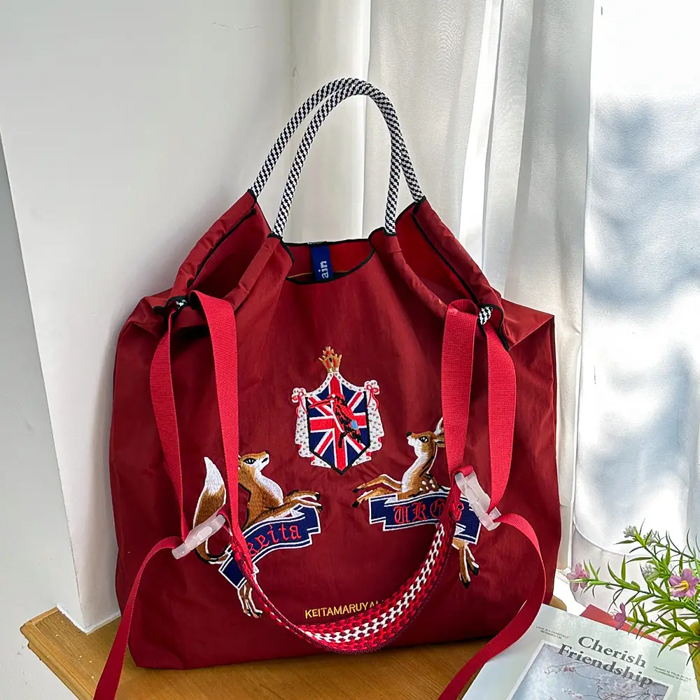 Women Embroidered Canvas Shoulder Bag with Crossbody Strap - Image 22