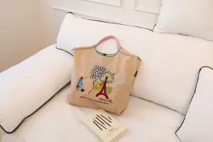 Women Embroidered Canvas Shoulder Bag with Crossbody Strap - Image 26